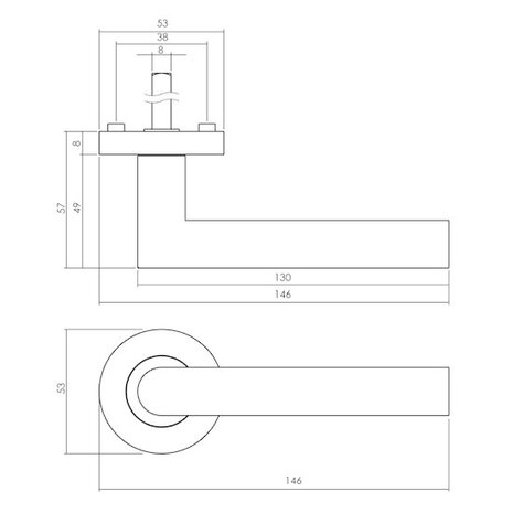 Intersteel Deurklink Bastian rond rozet wit