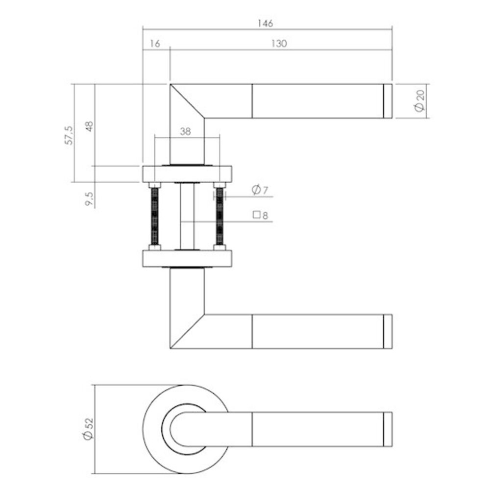 Intersteel Deurklink antraciet grijs Bastian op ronde rozet ø52x10 mm Intersteel Deurklink antraciet grijs Bastian op ronde rozet ø52x10 mm