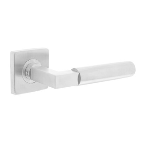 Intersteel Deurklink Bau-Stil vierkant rozet geborsteld RVS