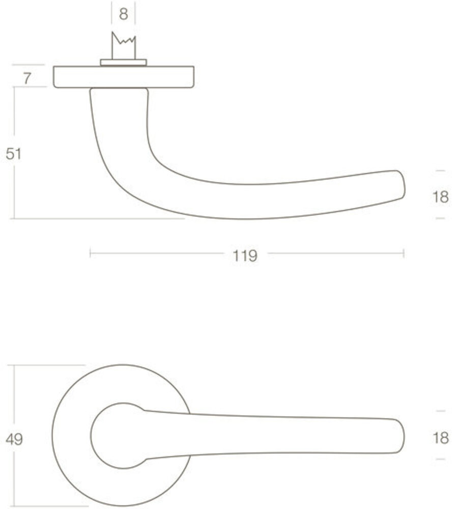 Intersteel Deurklink cosmos op rozet messing gelakt Intersteel Deurklink cosmos op rozet messing gelakt