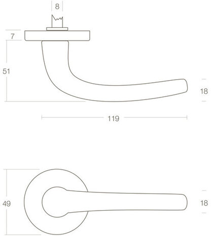 Intersteel Deurklink cosmos op rozet messing gelakt Intersteel Deurklink cosmos op rozet messing gelakt