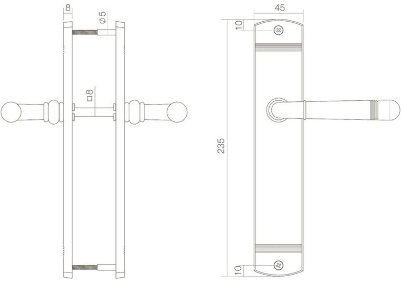 Intersteel Deurklink emily op schild 235x45x8 mm messing gelakt Intersteel Deurklink emily op schild 235x45x8 mm messing gelakt