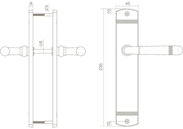 Intersteel Deurklink emily op schild 235x45x8 mm messing gelakt Intersteel Deurklink emily op schild 235x45x8 mm messing gelakt