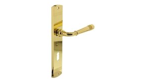 Intersteel Deurklink emily op schild sleutelgat 72 mm messing gelakt Intersteel Deurklink emily op schild sleutelgat 72 mm messing gelakt