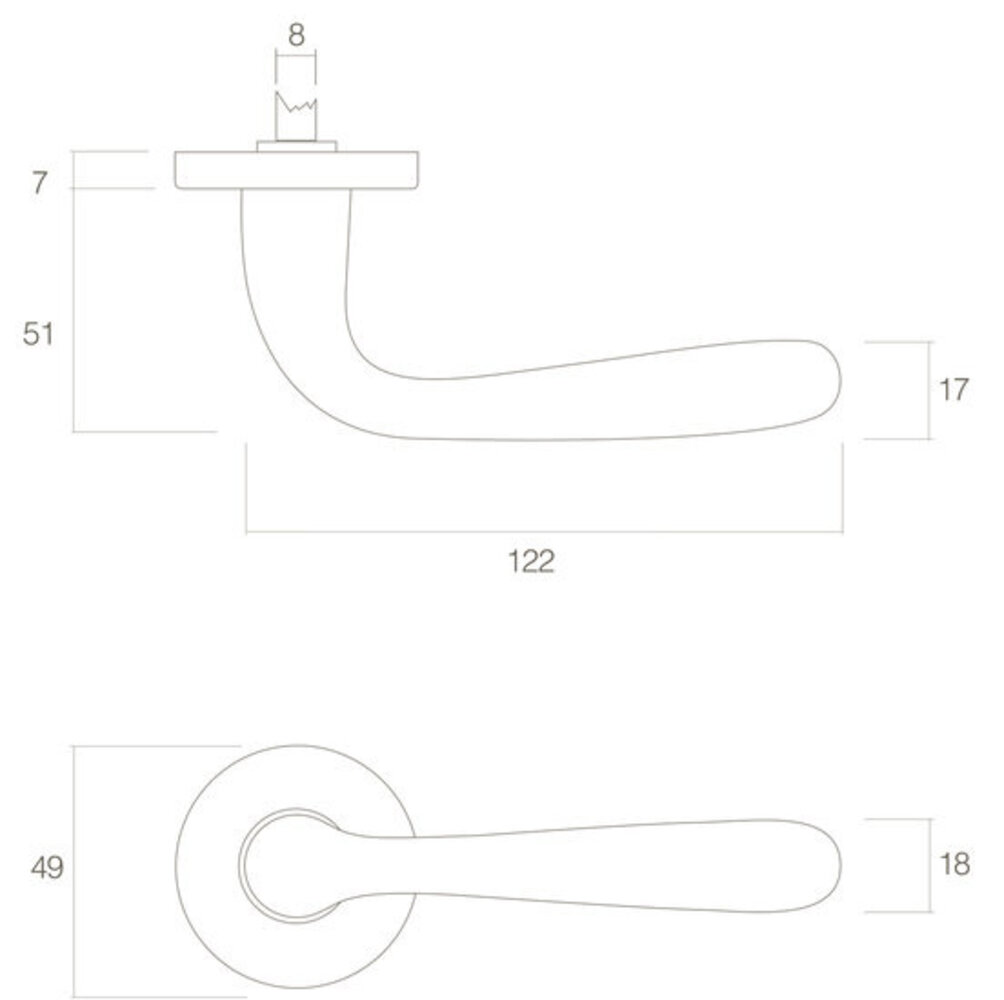 Intersteel Deurklink jupiter op rozet messing gelakt