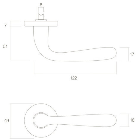 Intersteel Deurklink jupiter op rozet messing gelakt