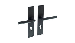 Intersteel Deurklink jura met schild 250x55x2mm profielcilindergat 72mm zwart Intersteel Deurklink jura met schild 250x55x2mm profielcilindergat 72mm zwart