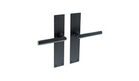 Intersteel Zwarte Deurklink Jura schild 250x55x2mm blind