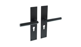 Intersteel Deurklink jura schild zwart 250x55x2mm profielcilindergat 55mm Intersteel Deurklink jura schild zwart 250x55x2mm profielcilindergat 55mm
