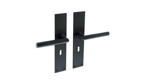 Intersteel Deurklink jura schild zwart 250x55x2mm sleutelgat 56mm Intersteel Deurklink jura schild zwart 250x55x2mm sleutelgat 56mm