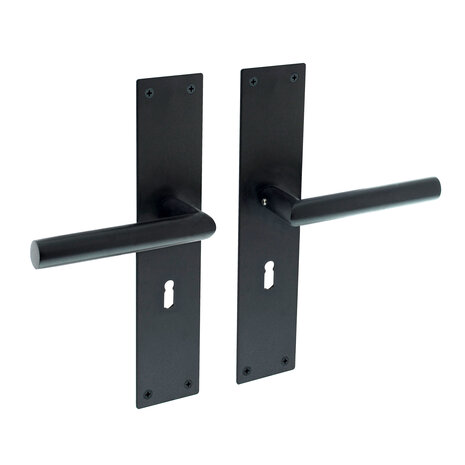Intersteel Deurklink jura schild zwart met sleutelgat 56mm