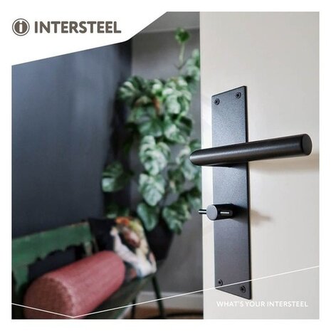 Intersteel Deurklink jura zwart schild 250x55x2mm wc63-8 Intersteel Deurklink jura zwart schild 250x55x2mm wc63-8