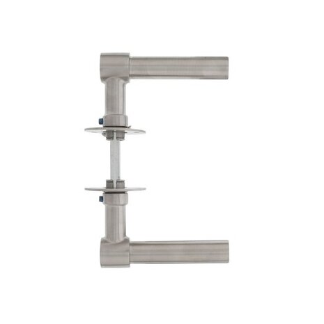 Intersteel Deurklink l/l-model met rozet 2 mm rvs geborsteld