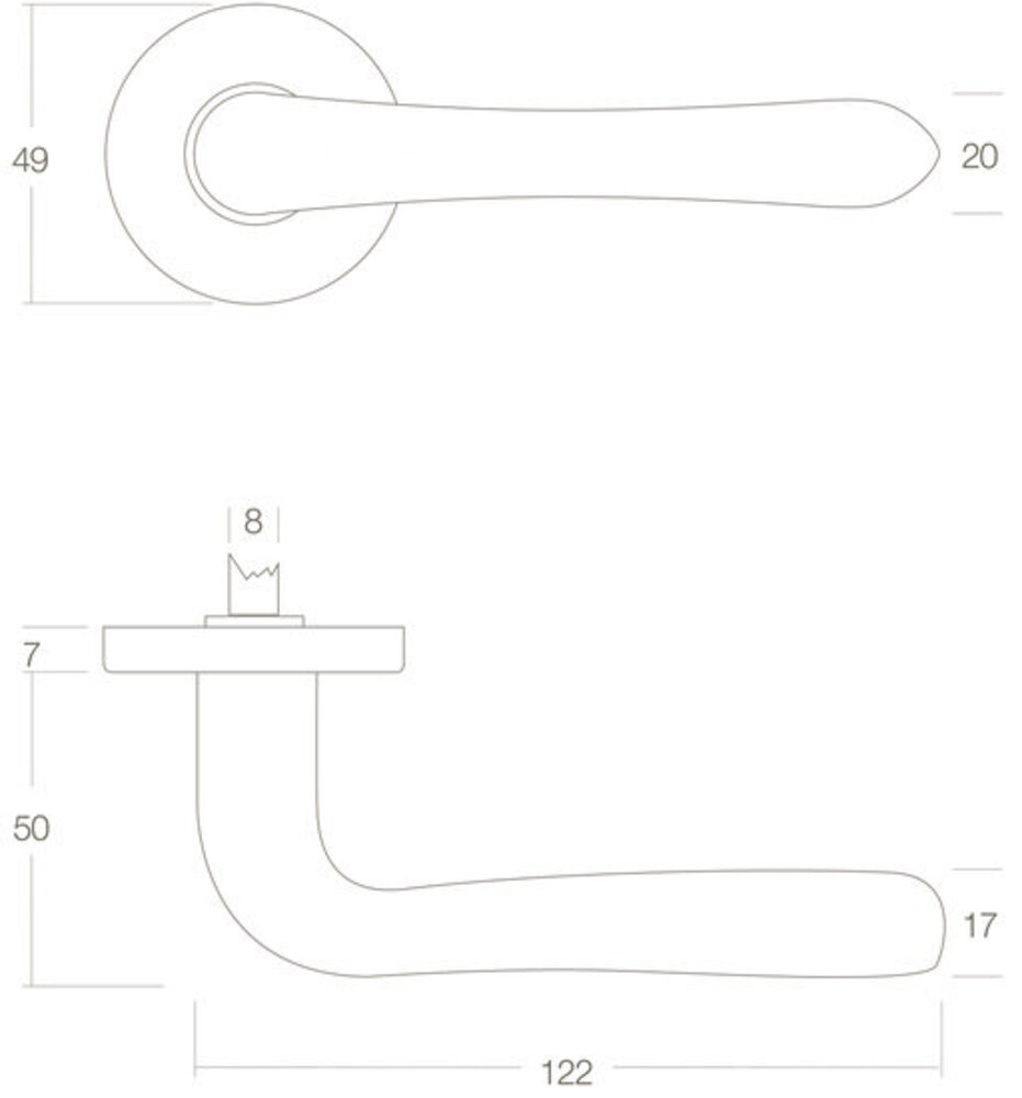Intersteel Deurklink Saturnus op rozet messing gelakt