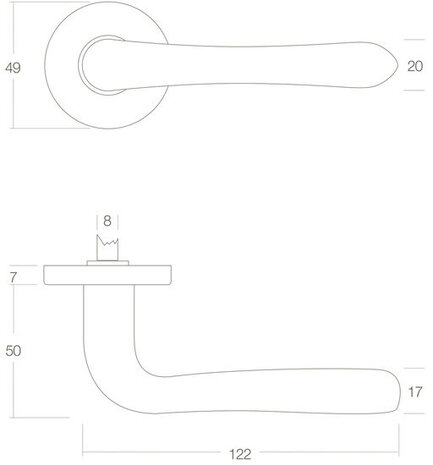 Intersteel Deurklink Saturnus op rozet messing gelakt