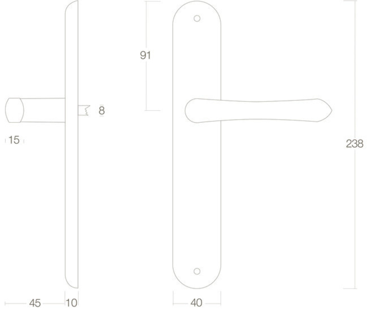 Intersteel Deurklink Saturnus op schild blind messing gelakt Intersteel Deurklink Saturnus op schild blind messing gelakt