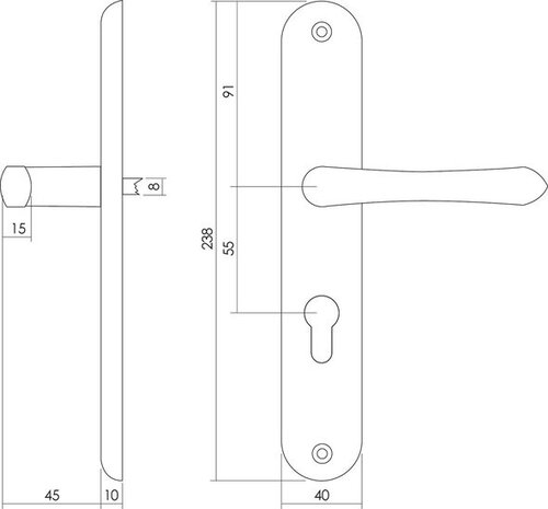 Intersteel Deurklink Saturnus op schild profielcilindergat 55 mm messing gelakt Intersteel Deurklink Saturnus op schild profielcilindergat 55 mm messing gelakt