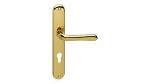 Intersteel Deurklink Saturnus op schild profielcilindergat 72 mm messing gelakt Intersteel Deurklink Saturnus op schild profielcilindergat 72 mm messing gelakt