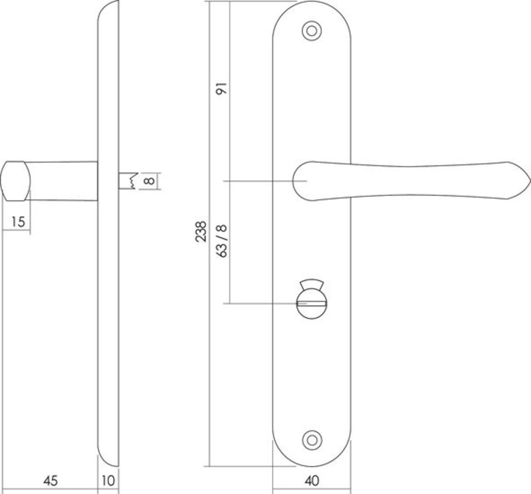 Intersteel Deurklink Saturnus op schild wc slot 63 mm messing gelakt Intersteel Deurklink Saturnus op schild wc slot 63 mm messing gelakt
