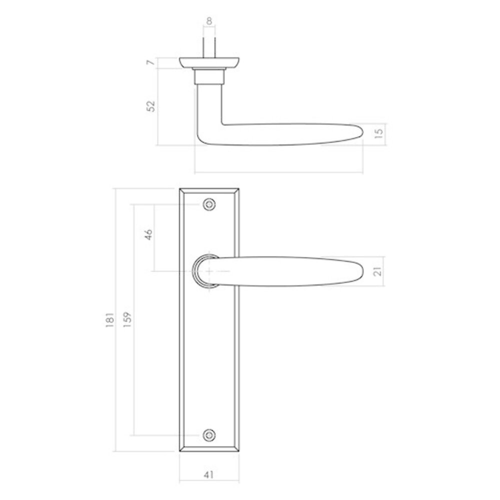 Intersteel Deurklink Sophie schild zwart 181x41x7mm blind Intersteel Deurklink Sophie schild zwart 181x41x7mm blind