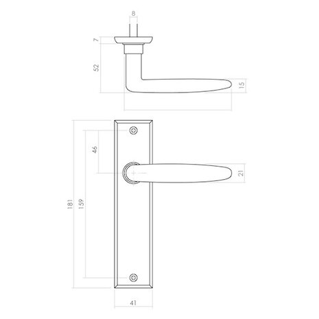 Intersteel Deurklink Sophie schild zwart 181x41x7mm blind Intersteel Deurklink Sophie schild zwart 181x41x7mm blind