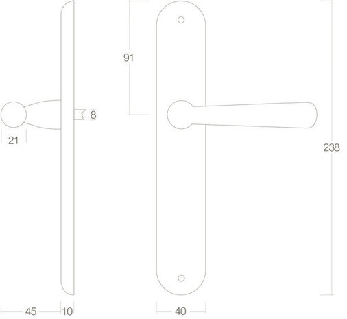Intersteel Deurklink yvonne op schild blind messing gelakt Intersteel Deurklink yvonne op schild blind messing gelakt
