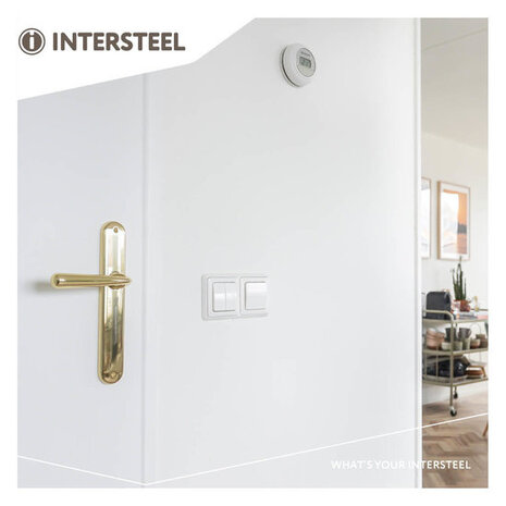 Intersteel Deurklink yvonne op schild blind messing gelakt Intersteel Deurklink yvonne op schild blind messing gelakt