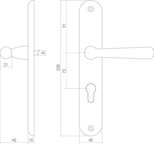 Intersteel Deurklink yvonne op schild profielcilindergat 72 mm messing gelakt Intersteel Deurklink yvonne op schild profielcilindergat 72 mm messing gelakt