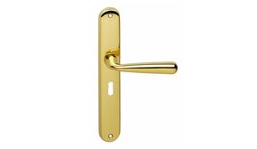 Intersteel Deurklink yvonne op schild sleutelgat 56 mm messing gelakt Intersteel Deurklink yvonne op schild sleutelgat 56 mm messing gelakt