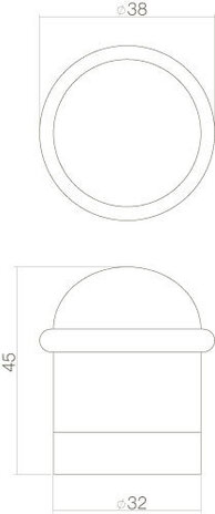 Intersteel Deurstopper met ring messing gelakt Intersteel Deurstopper met ring messing gelakt