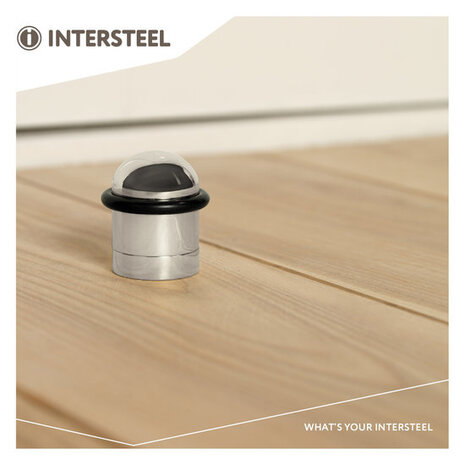 Intersteel Deurstopper rond met ring nikkel Intersteel Deurstopper rond met ring nikkel