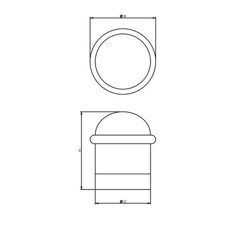 Intersteel Deurstopper rond met ring nikkel Intersteel Deurstopper rond met ring nikkel