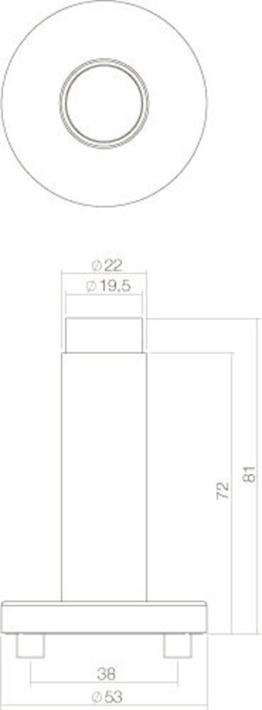 Intersteel Deurstopper wandmontage met rozet geborsteld rvs