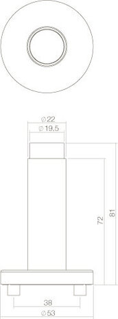 Intersteel Deurstopper wandmontage met rozet geborsteld rvs