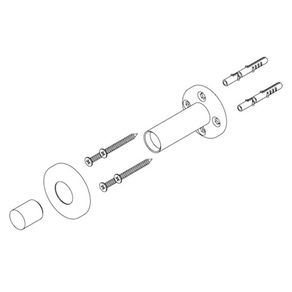 Intersteel Deurstopper wandmontage met rozet geborsteld rvs