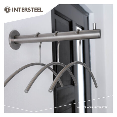 Intersteel Garderobe steun rvs geborsteld Intersteel Garderobe steun rvs geborsteld