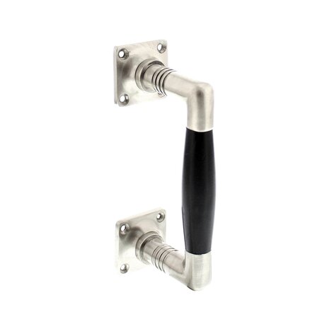 Intersteel Greep ton basic 150 mm vierkant rozet mat nikkel - ebbenhout Intersteel Greep ton basic 150 mm vierkant rozet mat nikkel - ebbenhout