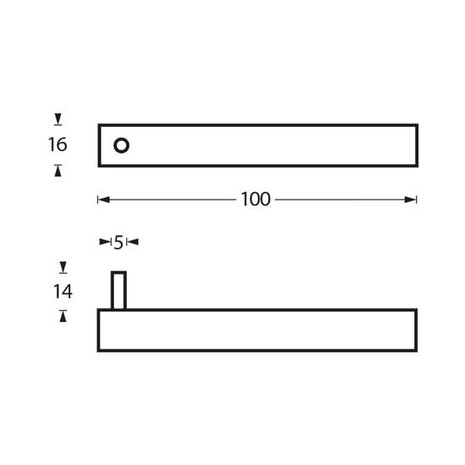 Intersteel Handdoekhaak enkel rvs geborsteld 100mm