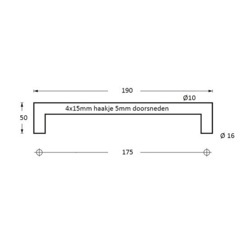 Intersteel Handdoekrek met 4 vaste pinnen rvs geborsteld