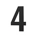 Intersteel Huisnummer 4 xl hoogte 30 cm rvs - mat zwart
