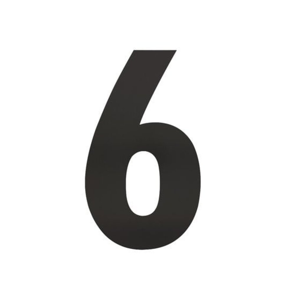 Intersteel Huisnummer 6 xl hoogte 30 cm rvs/mat zwart Intersteel Huisnummer 6 xl hoogte 30 cm rvs/mat zwart