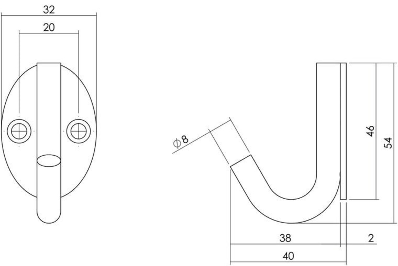 Intersteel Jashaak ovaal rvs geborsteld Intersteel Jashaak ovaal rvs geborsteld