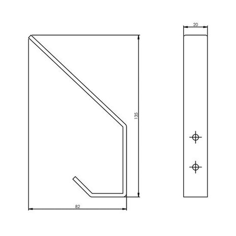 Intersteel Kapstokhaak 135mm gebogen zwart Intersteel Kapstokhaak 135mm gebogen zwart