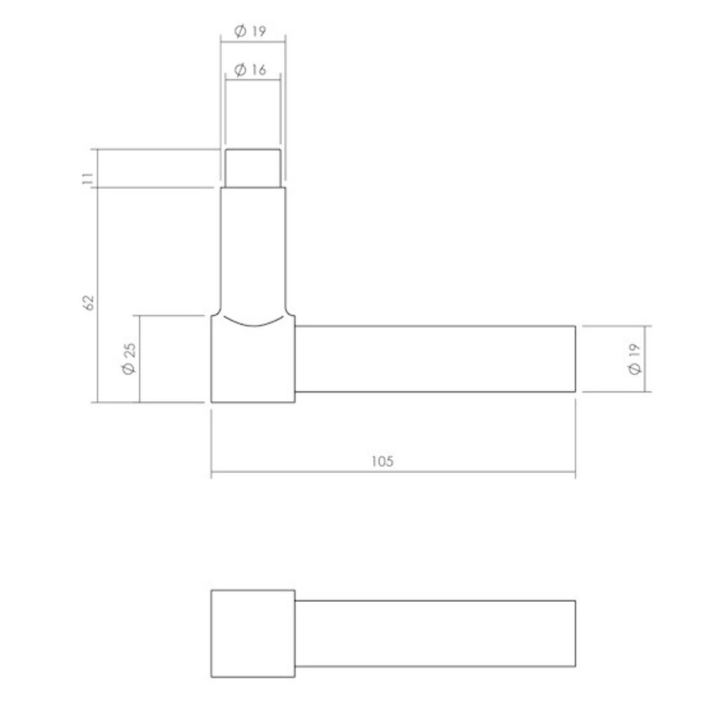 Intersteel Klink-espagnolet rechts l-recht met stangenset 2x 1245 mm geborsteld rvs Intersteel Klink-espagnolet rechts l-recht met stangenset 2x 1245 mm geborsteld rvs