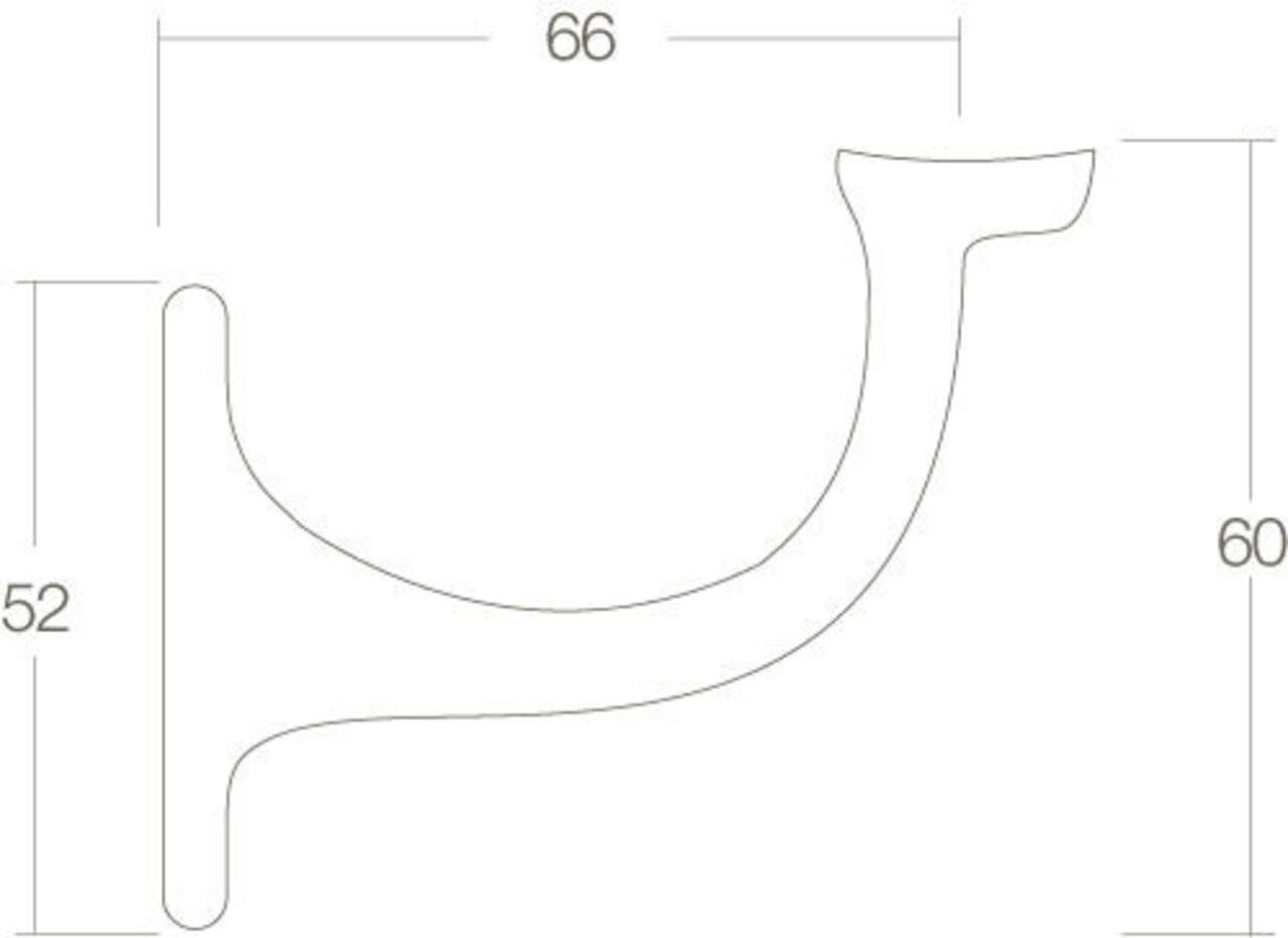 Intersteel Trapleuning houder hol zadel blind messing gelakt Intersteel Trapleuning houder hol zadel blind messing gelakt