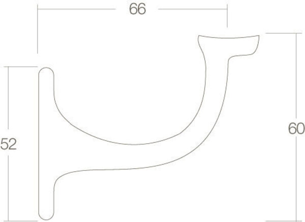 Intersteel Trapleuning houder hol zadel blind messing gelakt Intersteel Trapleuning houder hol zadel blind messing gelakt