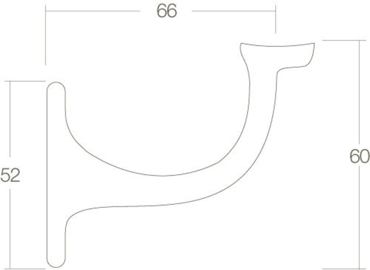 Intersteel Leuninghouder vlak zadel blind messing gelakt Intersteel Leuninghouder vlak zadel blind messing gelakt