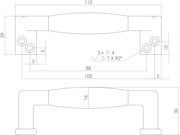Intersteel Meubelgreep 108 mm mat nikkel zwart hout Intersteel Meubelgreep 108 mm mat nikkel zwart hout