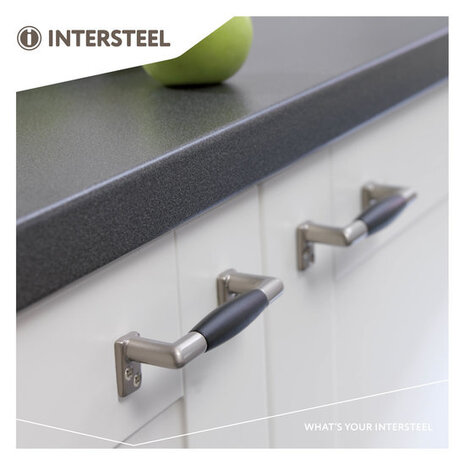 Intersteel Meubelgreep 108 mm mat nikkel zwart hout Intersteel Meubelgreep 108 mm mat nikkel zwart hout
