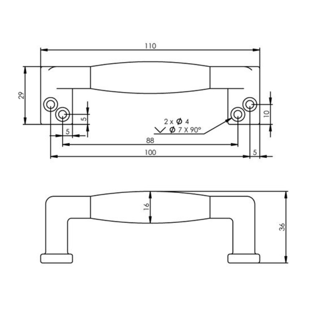 Intersteel Meubelgreep 108mm recht chroom Intersteel Meubelgreep 108mm recht chroom
